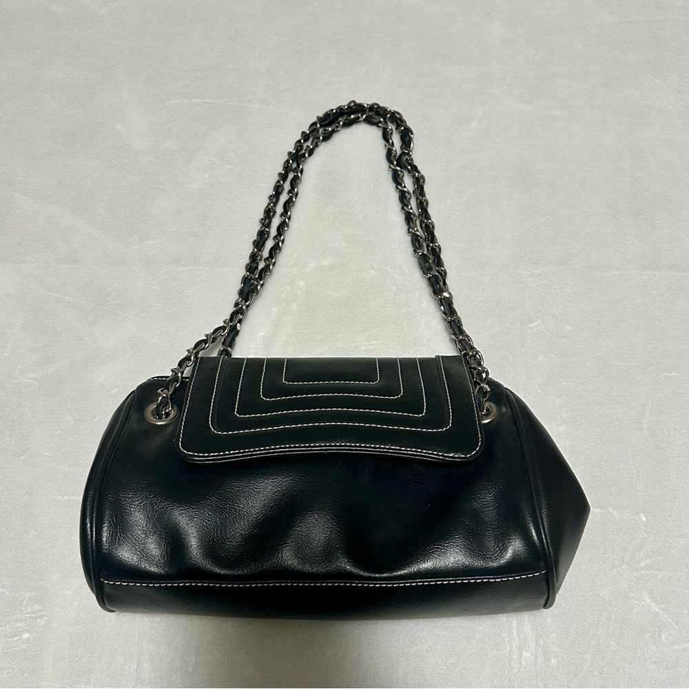 Elegant Black Chain Shoulder Bag Y2K Glam Rock Grunge